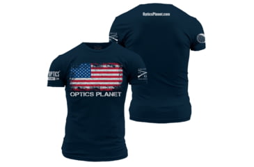 Image of OpticsPlanet Exclusive Grunt Style American Flag T-Shirt Mens, Navy, 2XL, 3001-Navy-XXL