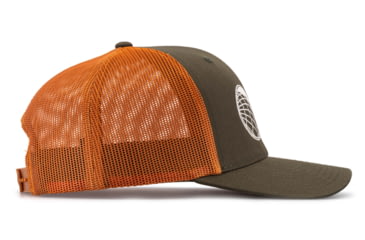 Image of OpticsPlanet Trucker Hat Embroidered Logo, Dark Loden/Jaffa Orange, OPLDk LodJa Or-Dk LodJaf Or