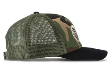 Image of OpticsPlanet Trucker Hat Embroidered Logo, Green Camo/Loden/Black, OPLGr Ca/Lon/Bck-Gr Ca/Bl