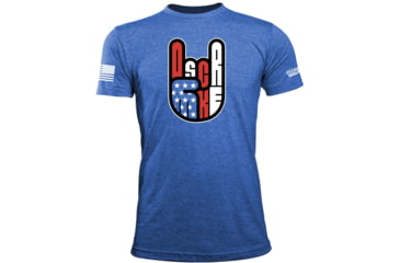 Image of Oscar Mike America Rocks Tee - Mens T-Shirts, Vintage Blue, L, M-OM-HTRBLU-01-0173-L