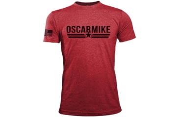 Image of Oscar Mike OM Logo Tee - Mens T-Shirts, Heather Red, XL, M-OM-HTRRED-01-0296-XL