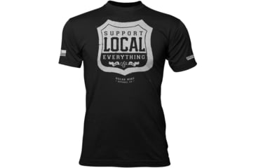 Image of Oscar Mike Support Local Tee - Mens T-Shirts, Black, S, M-OM-BLACK-01-0217-S
