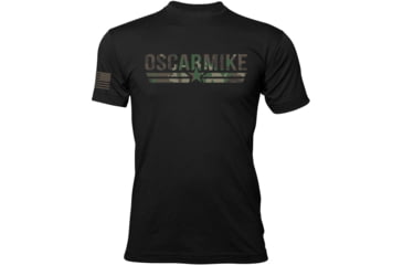 Image of Oscar Mike Woodland Camo T-Shirt - Mens, Black, M, M-OM-BLACK-01-0113-M