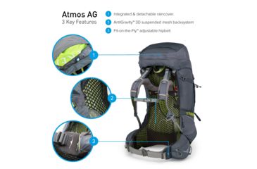Image of Osprey Atmos AG 50 Pack - Men's, Abyss Grey, Medium, 10001429
