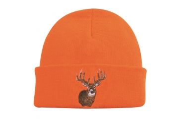 Image of Outdoor Cap Knit Watch Cap, Blaze Orange w/Deer One Size KW03DH