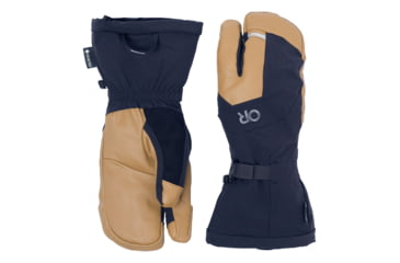 Image of Outdoor Research Arete Modular Gore-Tex 3-Finger Gloves, Black/Dark Natural, Small, 3221532508006