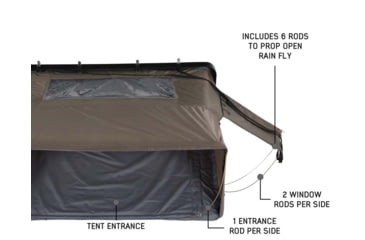Image of Overland Vehicle Systems Bushveld II Hard Shell Roof Top Tent - 2+ Person, 4 Season, Gray, 18189901