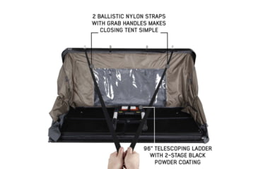 Image of Overland Vehicle Systems Bushveld II Hard Shell Roof Top Tent - 2+ Person, 4 Season, Gray, 18189901