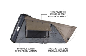 Image of Overland Vehicle Systems Bushveld II Hard Shell Roof Top Tent - 2+ Person, 4 Season, Gray, 18189901