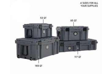 Image of Overland Vehicle Systems D.B.S. Dry Box w/ Wheels, Drain and Bottle Opener, Dark Grey, 117 QT, 40100021