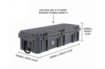 Image of Overland Vehicle Systems D.B.S. Dry Box w/ Wheels, Drain and Bottle Opener, Dark Grey, 117 QT, 40100021