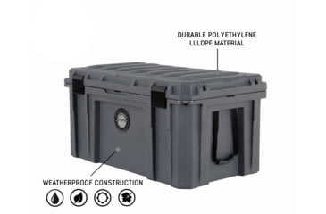 Image of Overland Vehicle Systems D.B.S. Dry Box w/ Wheels, Drain and Bottle Opener, Dark Grey, 169 QT, 40100031