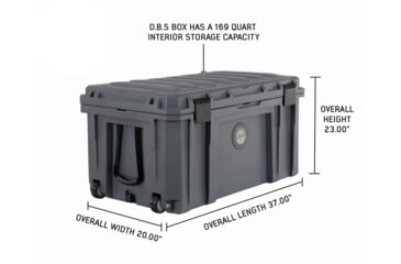 Image of Overland Vehicle Systems D.B.S. Dry Box w/ Wheels, Drain and Bottle Opener, Dark Grey, 169 QT, 40100031