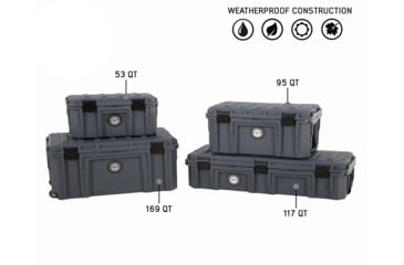 Image of Overland Vehicle Systems D.B.S. Dry Box w/ Wheels, Drain and Bottle Opener, Dark Grey, 53 QT, 40100001