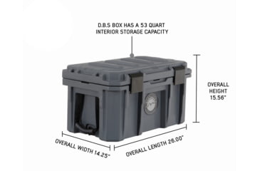 Image of Overland Vehicle Systems D.B.S. Dry Box w/ Wheels, Drain and Bottle Opener, Dark Grey, 53 QT, 40100001