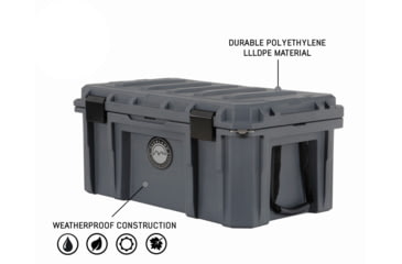 Image of Overland Vehicle Systems D.B.S. Dry Box w/ Wheels, Drain and Bottle Opener, Dark Grey, 95 QT, 40100011