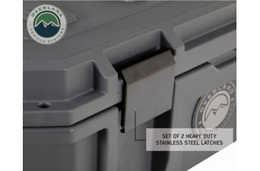 Image of Overland Vehicle Systems D.B.S. Dry Box w/ Wheels, Drain and Bottle Opener, Dark Grey, 95 QT, 40100011