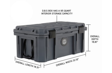 Image of Overland Vehicle Systems D.B.S. Dry Box w/ Wheels, Drain and Bottle Opener, Dark Grey, 95 QT, 40100011