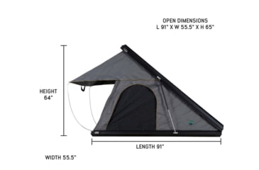 Image of Overland Vehicle Systems Mamba 3 Clamshell Aluminum Roof Top Tent -Black Shell &amp; Grey Body, Black/Grey, 18099901