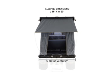 Image of Overland Vehicle Systems Mamba 3 Clamshell Aluminum Roof Top Tent -Black Shell &amp; Grey Body, Black/Grey, 18099901