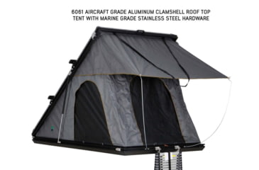 Image of Overland Vehicle Systems Mamba 3 Clamshell Aluminum Roof Top Tent -Black Shell &amp; Grey Body, Black/Grey, 18099901