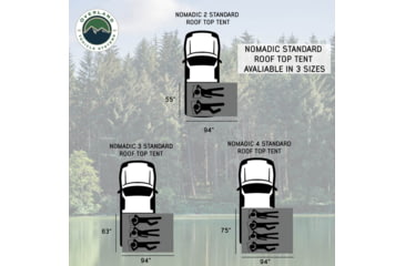 Image of Overland Vehicle Systems N2S Nomadic 2 Standard Roof Top Tent, Gray/Green, 18429936