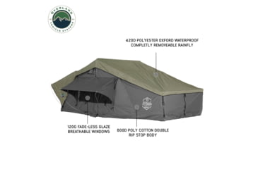 Image of Overland Vehicle Systems N3E Nomadic 3 Extended Roof Top Tent, Gray/Green, 18339936