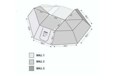 Image of Overland Vehicle Systems Nomadic 270 Awning Wall 1 w/ Driver Side Door / Window, Dark Gray, 18099910