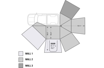 Image of Overland Vehicle Systems Nomadic 270 Awning Wall 2 w/ Driver Side Door / Window, Dark Gray, 18109910