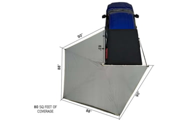 Image of Overland Vehicle Systems Nomadic 270 LT Awning - Driver Side - Dark Gray Cover With Black Cover Universal, 19559907