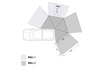 Image of Overland Vehicle Systems Nomadic 270 LT Awning Wall 1 Passenger Side, Grey, 18229909
