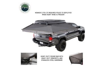Image of Overland Vehicle Systems Nomadic 270 LTE Passenger Side Awning w/Bracket Kit, 19689909