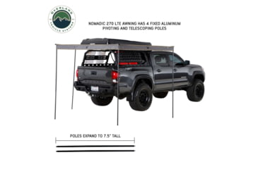 Image of Overland Vehicle Systems Nomadic 270 LTE Passenger Side Awning w/Bracket Kit, 19689909