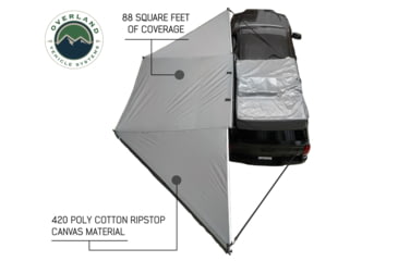 Image of Overland Vehicle Systems Nomadic Awning Tent 180 Degree 88 SF of Shelter With Zip In Wall, Dark Gray, 19619907