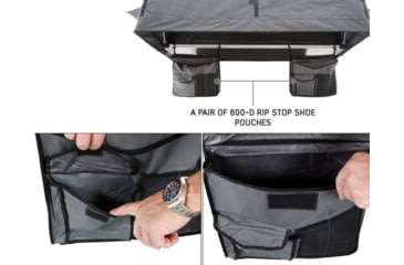 Image of Overland Vehicle Systems Nomadic Extended Roof Top Tent w/ Green Rain Fly and Black Cover - 3+ Person, 4 Season, Dark Gray/Green, 18139936