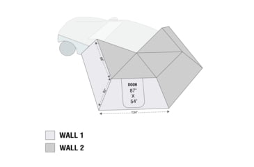 Image of Overland Vehicle Systems Nomadic LT 270 Awning &amp; Wall 1, 2, &amp; Mounting Brackets - Driverside, Grey/Green, 19579907