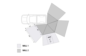 Image of Overland Vehicle Systems Nomadic LT 270 Awning &amp; Wall 1, 2, &amp; Mounting Brackets - Driverside, Grey/Green, 19579907