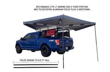 Image of Overland Vehicle Systems Nomadic LT 270 Awning &amp; Wall 1, 2, &amp; Mounting Brackets - Driverside, Grey/Green, 19579907