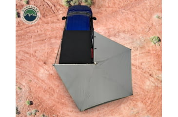 Image of Overland Vehicle Systems Nomadic LT 270 Awning &amp; Wall 1, 2, &amp; Mounting Brackets - Passenger Side, Grey/Green, 19589907