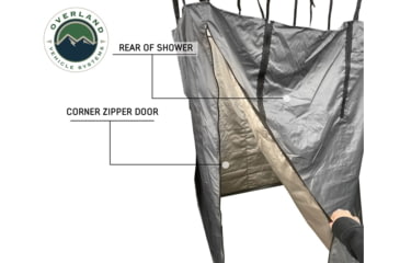 Image of Overland Vehicle Systems Nomadic Quick Deploying Car Side Shower Room, Dark Gray, 18199909
