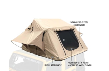 Image of Overland Vehicle Systems TMBK Roof Top Tent w/ Rain Fly - 3+ Persons, 4 Season, Tan/Green, 18119933