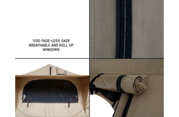 Image of Overland Vehicle Systems TMBK Roof Top Tent w/ Rain Fly - 3+ Persons, 4 Season, Tan/Green, 18119933