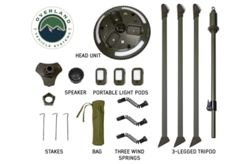 Image of Overland Vehicle Systems Wild Land Camping Gear, UFO Solar Light, Light Pods, Speaker, 15049901