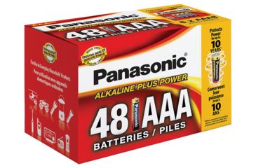 Image of Panasonic Alkaline Size AAA Plus Power - 48 Piece Blister Box of Batteries LR03PA48PC