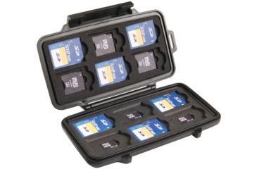 Image of Pelican 0915 Memory Card Micro Cases for 12 SD Cards, 6 MIni SD and 6 Micro SD Cards 0910-015-110