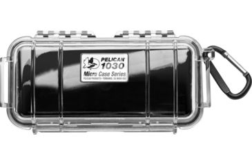 Image of Pelican 1030 Micro Watertight Dry Box, 7.50x3.87x2.43in, Clear, Black Liner w/Loop, 1030-025-100