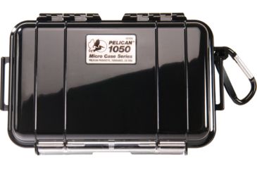Image of Pelican 1050 Micro Watertight Crushproof Dry Box, 7.50x5.06x3.12in - Solid Black w/Loop
