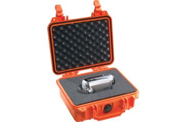 Image of Pelican 1200 Small Protector Waterproof 10.6x10x4.8in Case, Orange w/ Foam