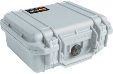 Image of Pelican 1200 Small Protector Waterproof 10.6x10x4.8in Case, Silver, No Foam