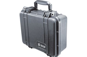 Image of Pelican 1400 Small 13x11x6in Protector Waterproof Carry Case, Black, No Foam